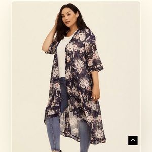 Torrid Blue Floral Kimono